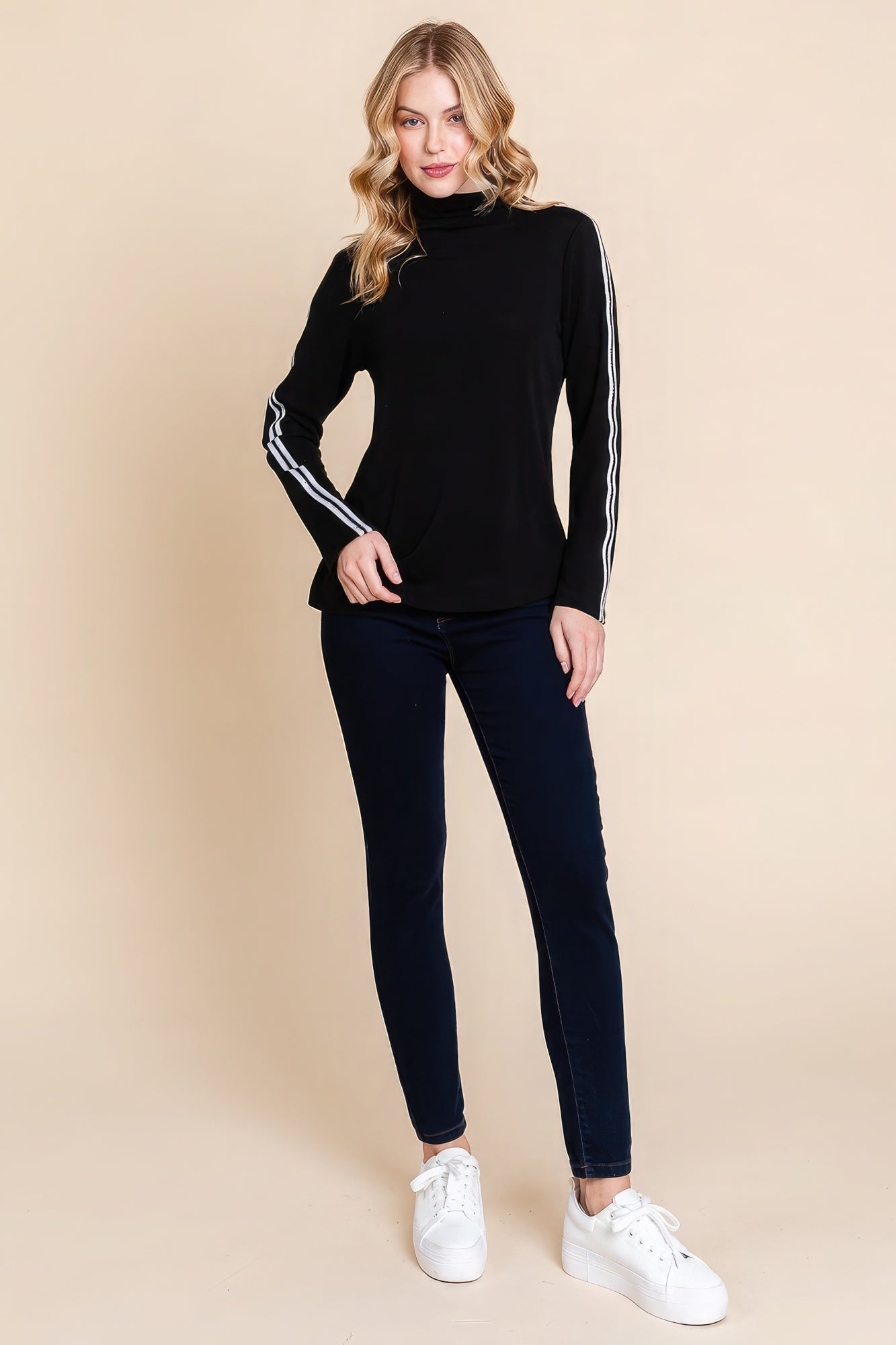 Long Sleeve Mock Neck | Casual Top - Bejya