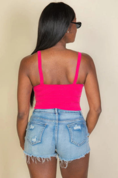 Solid Strap Tank Top | Fuchsia - Bejya