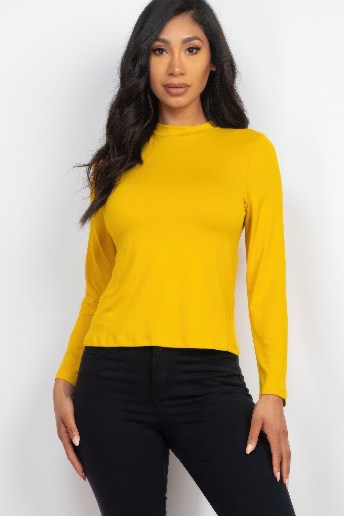 Mock Neck Long Sleeve Top - Bejya