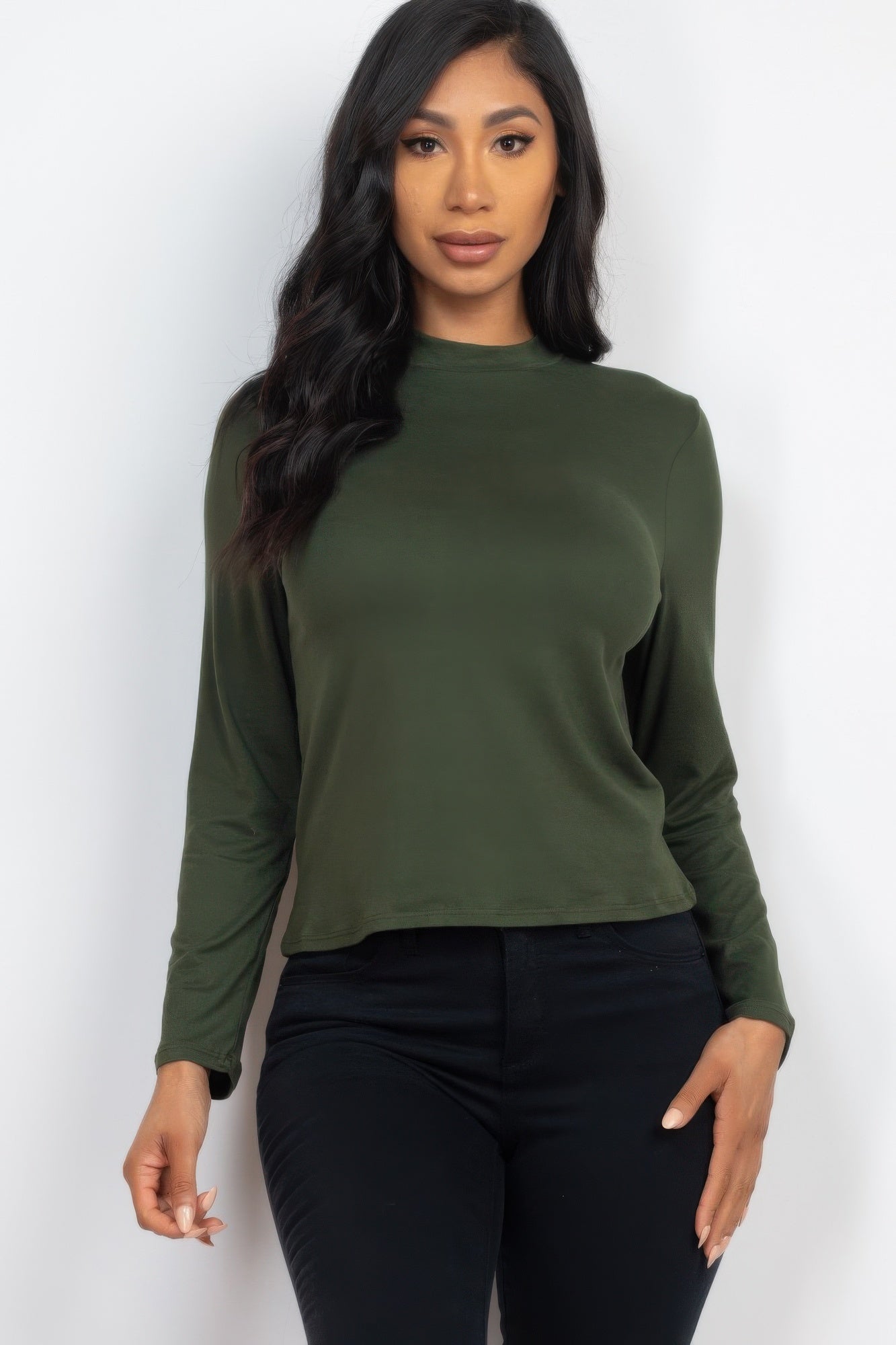 Mock Neck Long Sleeve Top - Bejya