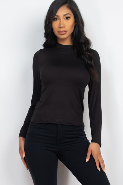 Mock Neck Long Sleeve Top - Bejya