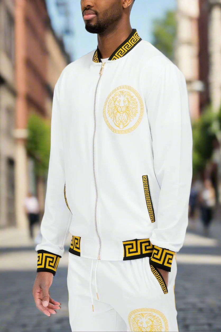 Bejya Sportwear | White, Black And Gold Track Suit - Bejya