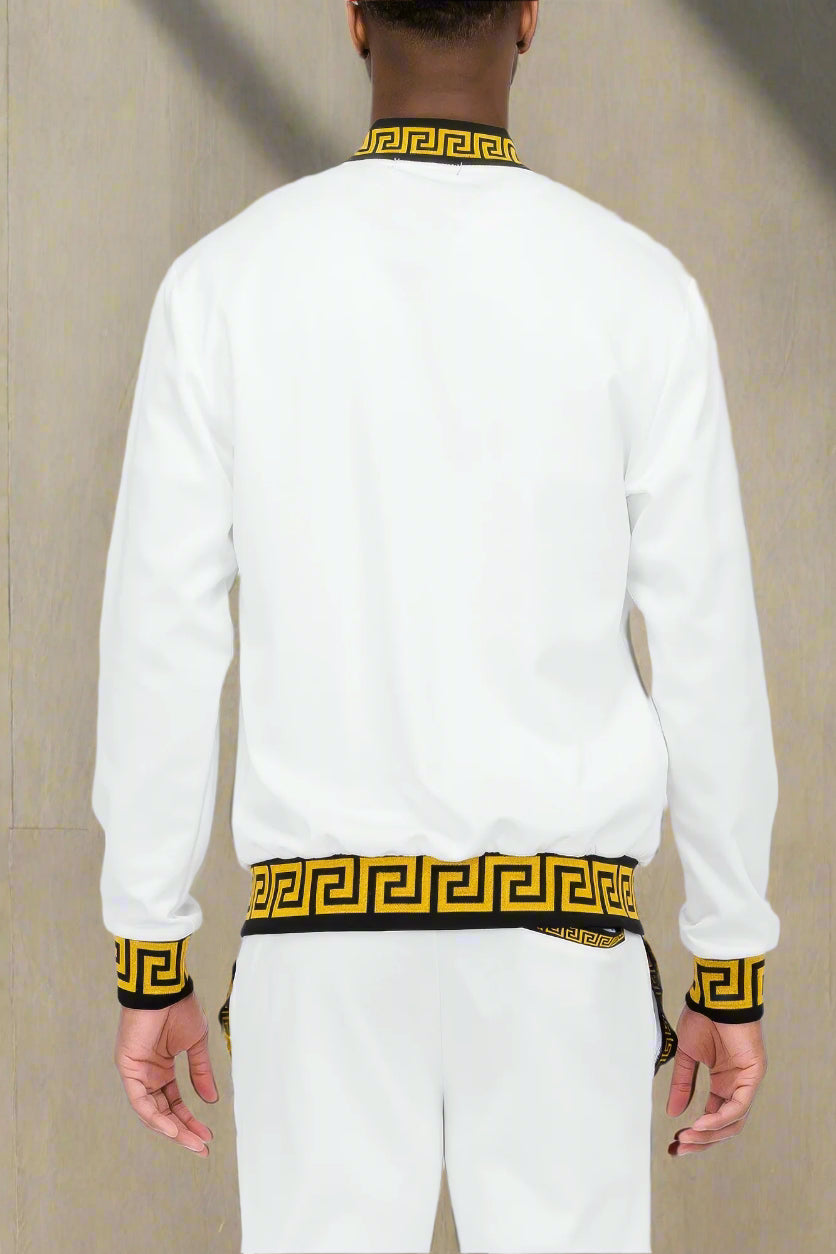 Bejya Sportwear | White, Black And Gold Track Suit - Bejya