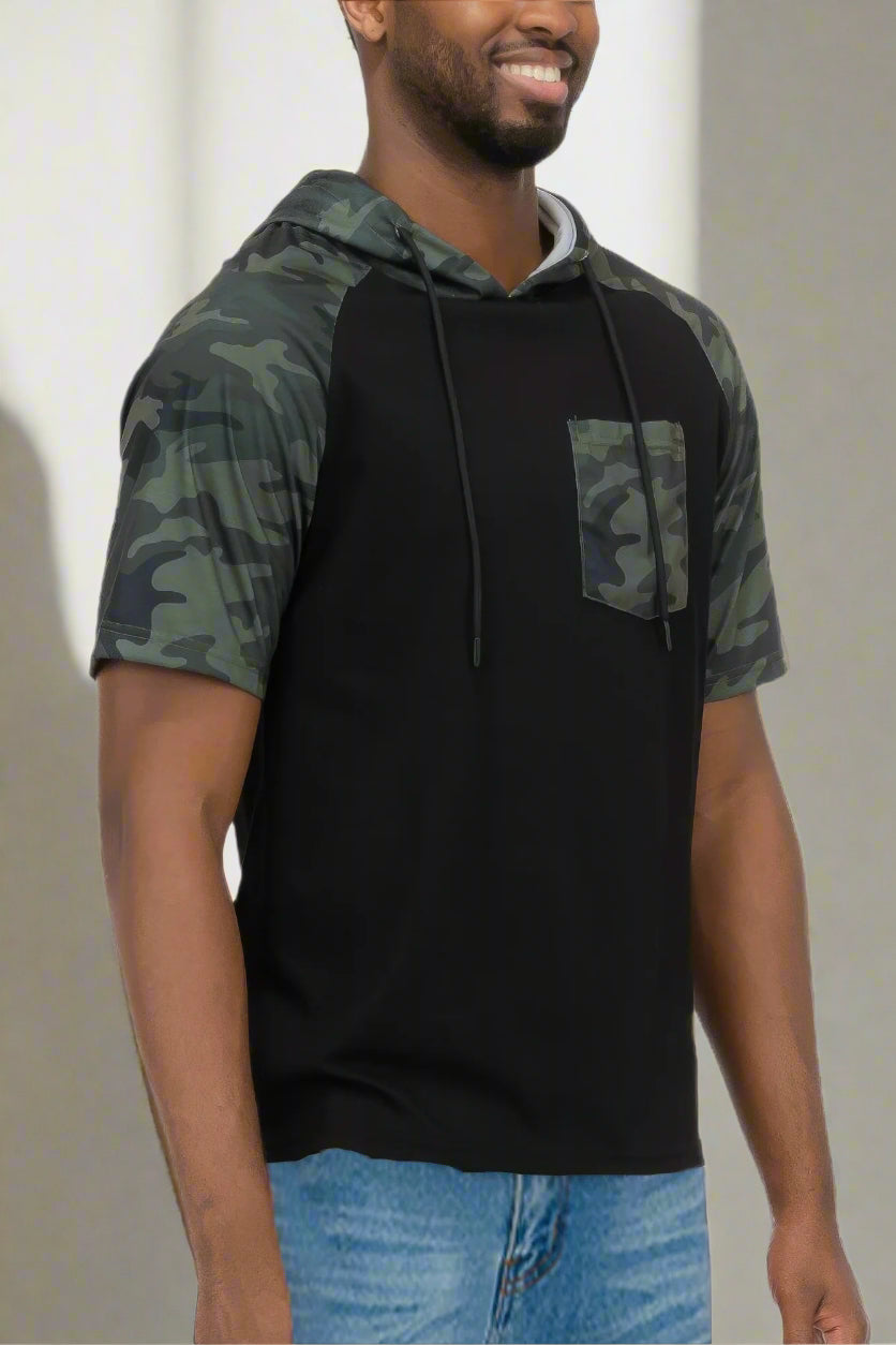 Men's Camo Hooded T-Shirt - Bejya