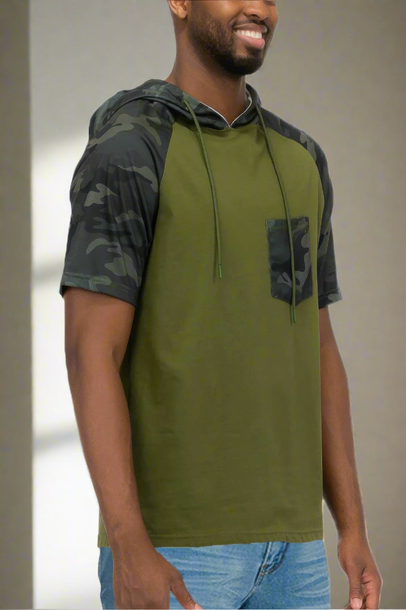 Men's Camo Hooded T-Shirt - Bejya