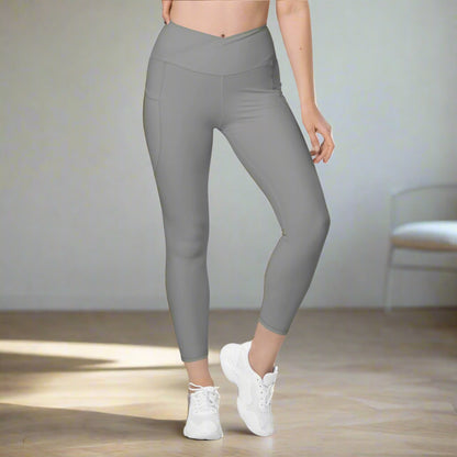 Bejya Sportwear | Crossover leggings with pockets | Grey - Bejya