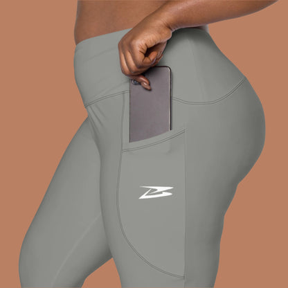 Bejya Sportwear | Crossover leggings with pockets | Grey - Bejya