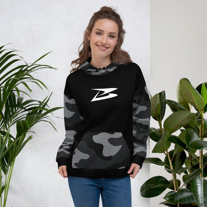 Bejya Sportwear | Women's Unisex Hoodie | Black & Camouflage - Bejya