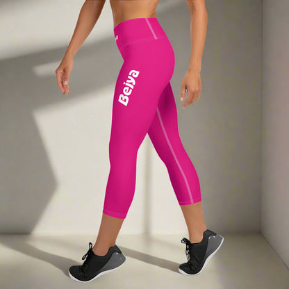 Bejya Sportwear | Yoga Capri Leggings | Violet Red - Bejya