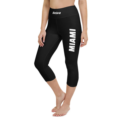 Miami | Yoga Capri Leggings | Black - Bejya